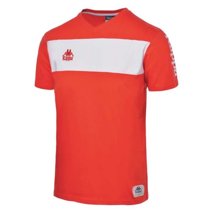 KAPPA T-shirt Crosia - Homme - Rouge et blanc