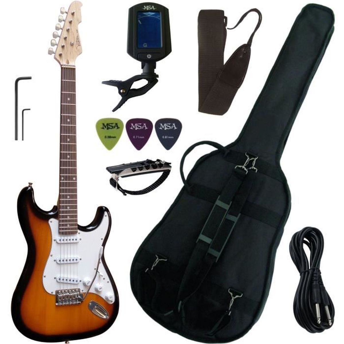 PACK-GUITARE-Electrique,-Accordeur-électronique,-housse-...