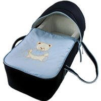 COUFFIN ET SUPPORT Couffin pour bébé bleu nuit - Motif Nounours COUFFIN ET SUPPORT Couffin pour bébé bleu nuit - Motif Nounours