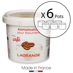 LAGRANGE Lot de 6 pots d?aromatisation pour yaourts Café