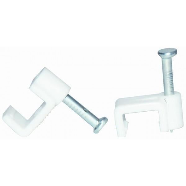 VOLTMAN Lot de 20 attaches professionnelles - câble méplat 1 mm² - Blanc (Lot de 3)