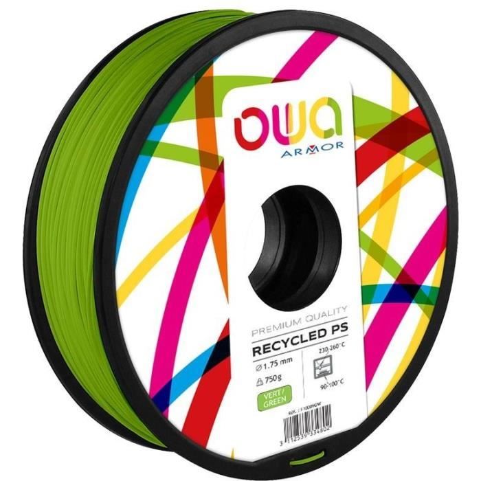 OWA Bobine de Filaments pour imprimante 3D - PS - Vert