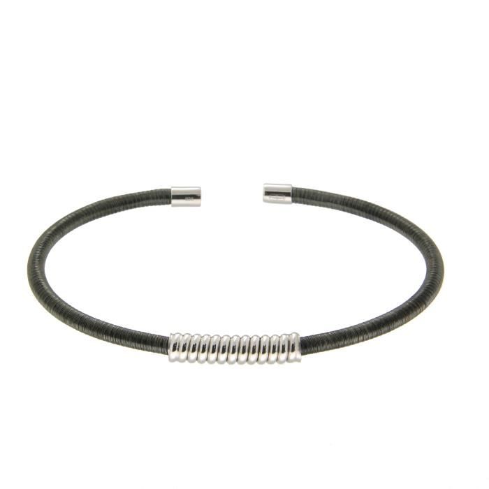 Bracelet Jonc Argent 925/1000 Noir