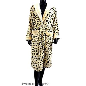 léopard femme en pilou de chambre MA chaud Robe f6gY7byIvm