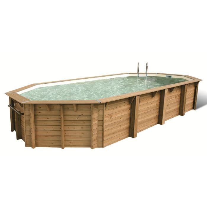 UBBINK Piscine ovale en bois Maldives 820x400x130cm - Liner sable