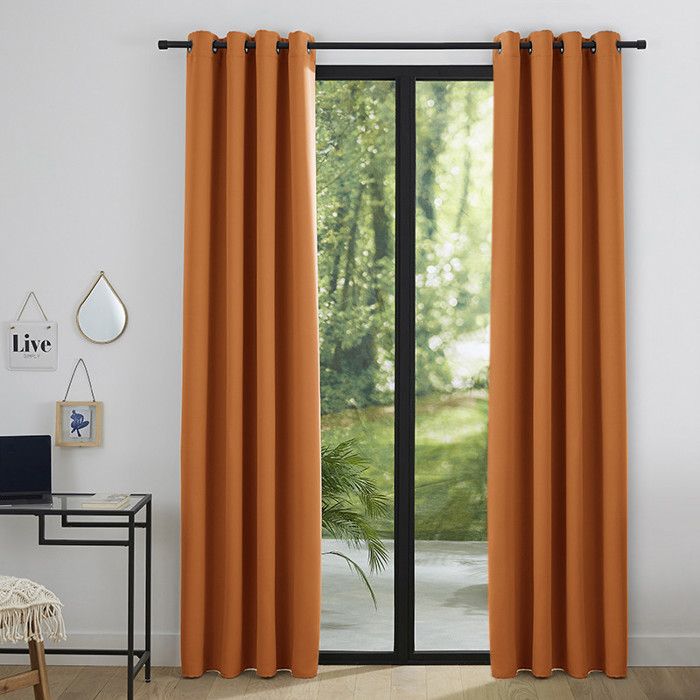 Lot de 2 rideaux occultant orange 140 x 260 cm - 2229 - Achat ... Lot de 2 rideaux occultant orange 140 x 260 cm - 2229 - Achat ...