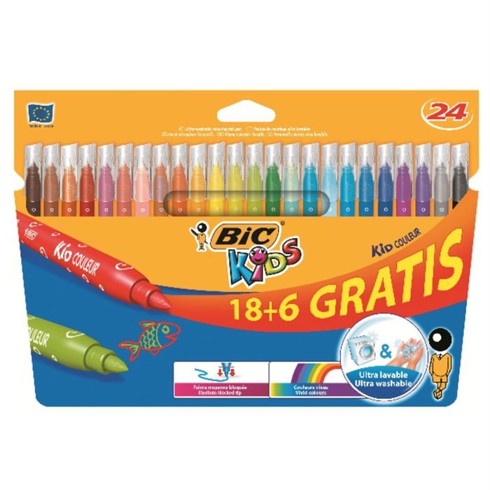 BIC Kids Kid Couleur 18+6 Gratuits   Achat / Vente MARQUEUR   FEUTRE