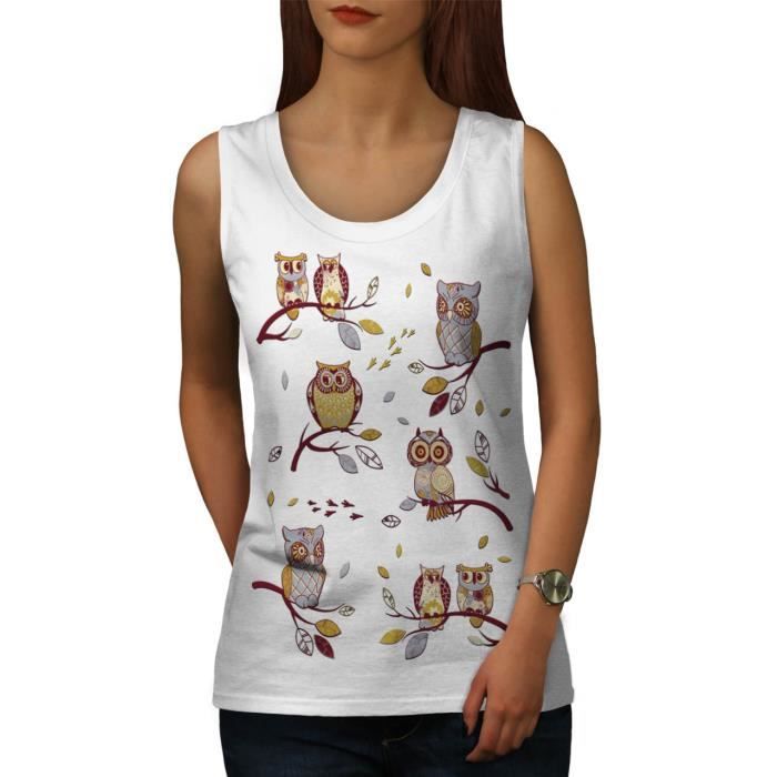 Fou Hibou Branche Petit Oiseau Drôle Women S 2xl Débardeur Wellcoda