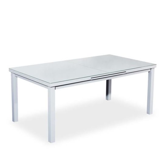 Verone 180240cm10 Table Jardin Empilables De Chases Aluminiumverre Textilène Gris Extensible CQrhxsBtd
