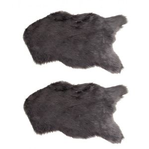 TAPIS Lot de 2 tapis aspect fourrure couleur grey - desc