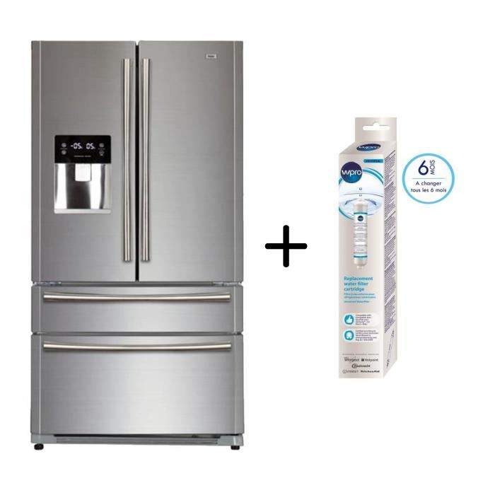 Pack HAIER B22FSAA - Réfrigérateur multi-portes - 522L (387+135) - Froid ventilé + WPRO USC100/1 FILTRE A EAU UNIVERSEL