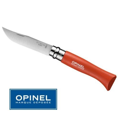 OPINEL N°08 Inox RougeLincourtournable N°08 habillé de couleurs