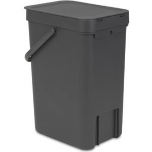 BRABANTIA Poubelle Waste Bin Sort & Go 12 L gris