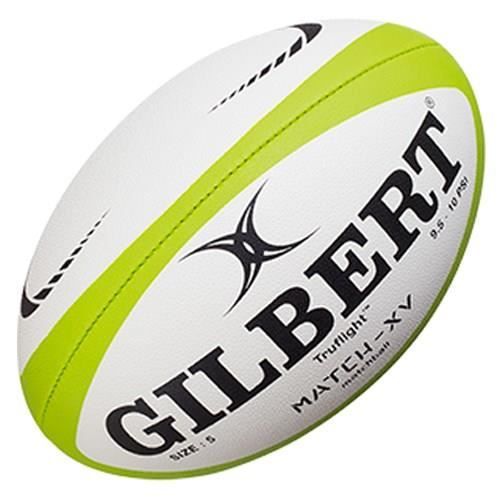 GILBERT Ballon MATCH XV - Générique - Taille 5 - Blanc / Vert clair