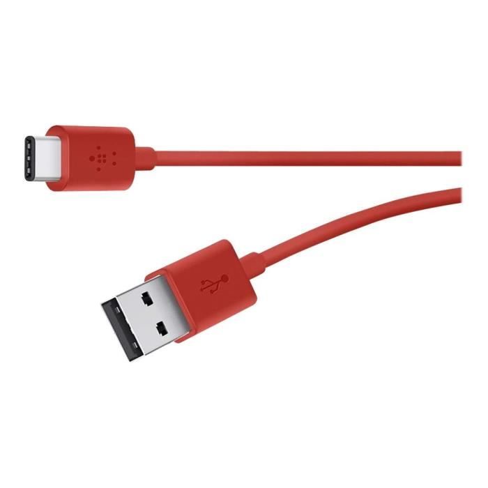 BELKIN Câble de recharge USB-A 2.0 vers USB-C (également dénommé USB Type-C) - Rouge