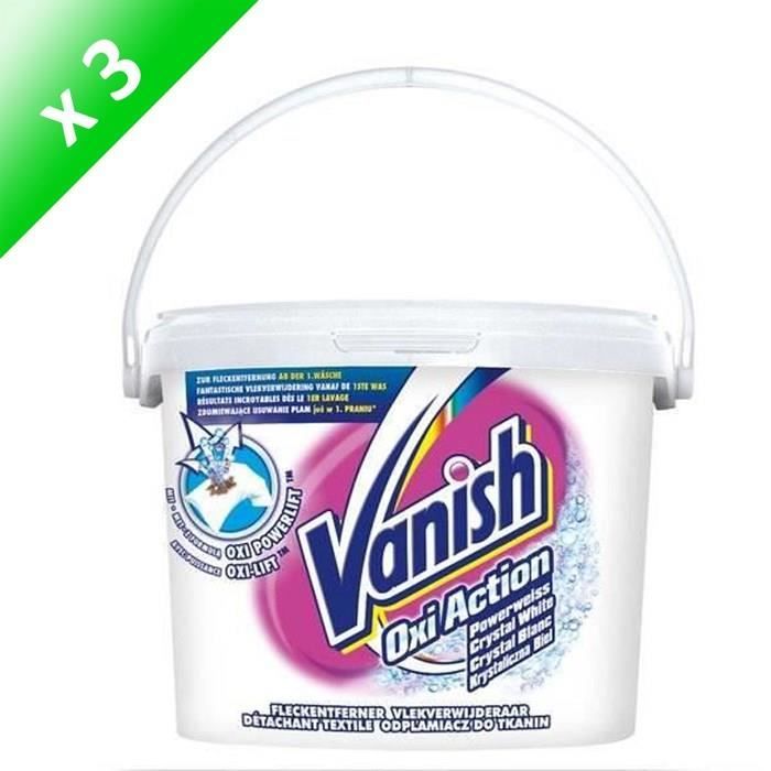 VANISH Poudre détachante Oxi action crystal - Blanc - 2,4 kg - Lot de 3