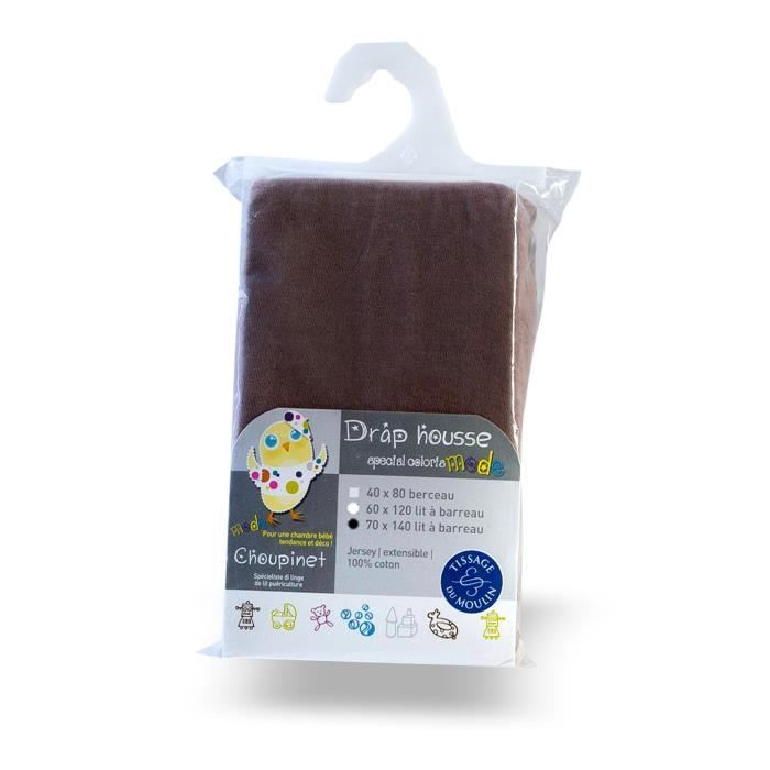 CHOUPINET Drap-housse Jersey Extensible - 100 % coton - 70 x 140 cm