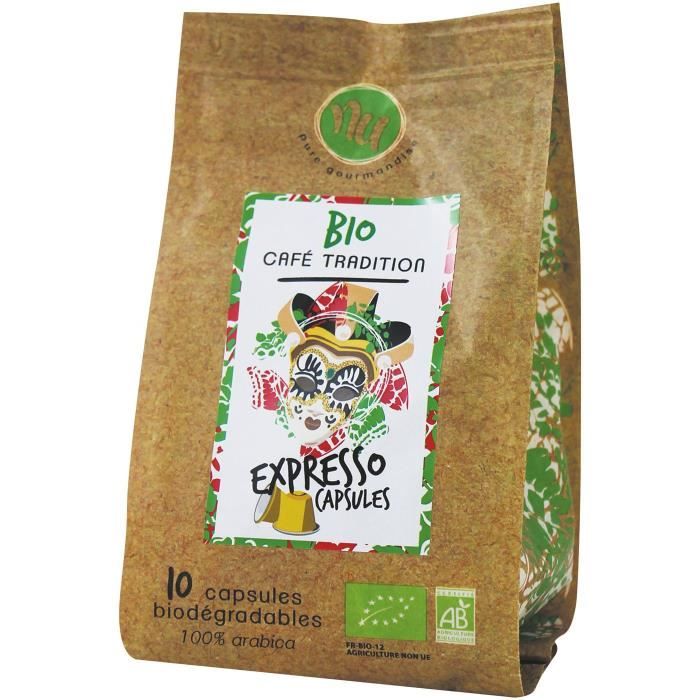 NU Café Bio Saveur Expresso Italien Sachet de 10 Capsules