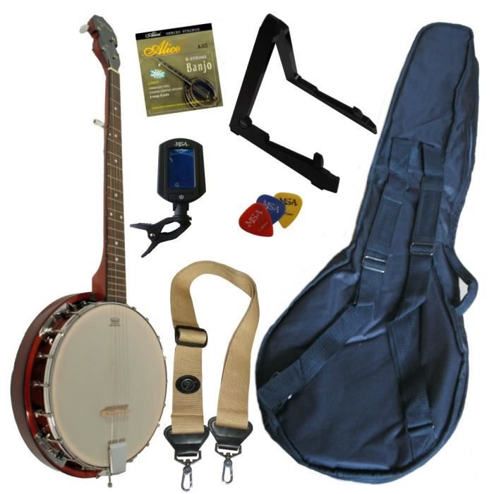 Pack BANJO 5 Cordes et 6 Accessoires (Housse, Accordeur, Support