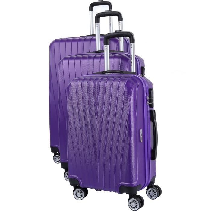 ELSON Set de 3 Valises 8 roues S/M/L Violet