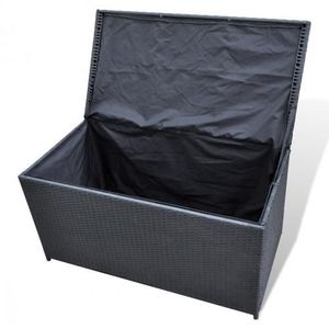 Coffre de rangement en résine tressée noir jardin - Achat / Vente ... Coffre de rangement en résine tressée noir jardin - Achat / Vente ...