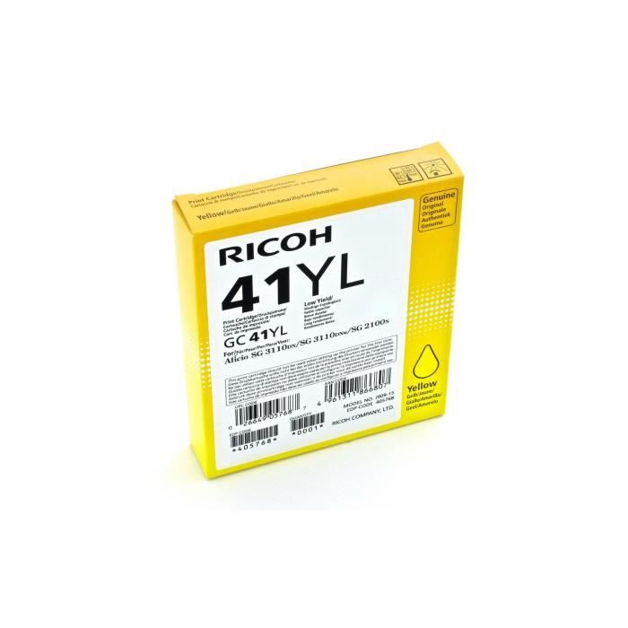 Ricoh GC 41 yl Cartouche de Gel jaune Original 405768