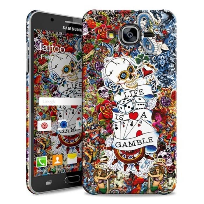 I-PAINT Coque Tattoo pour Galaxy J5 2016