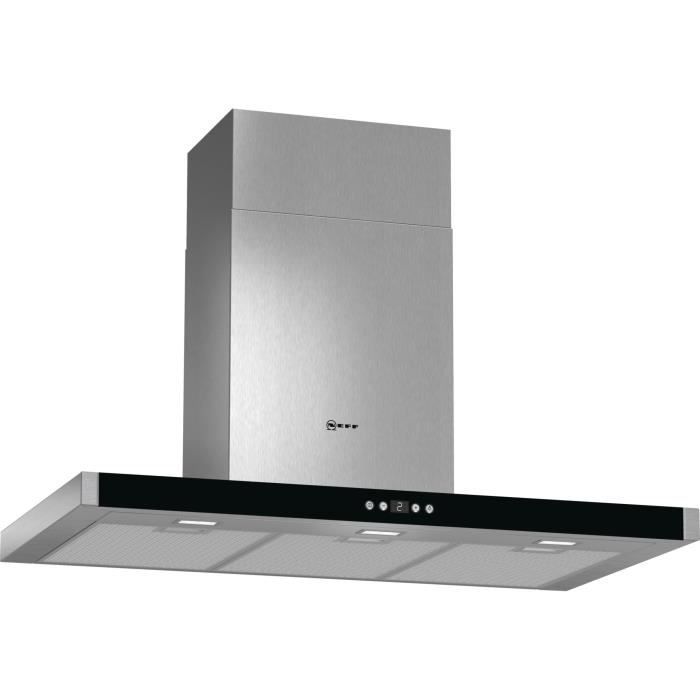 NEFF D79MH52N1 - Hotte murale décorative-Evacuation ou recyclage-730m3 air / h max-65dB max-5 vitesses-L90 cm-Inox