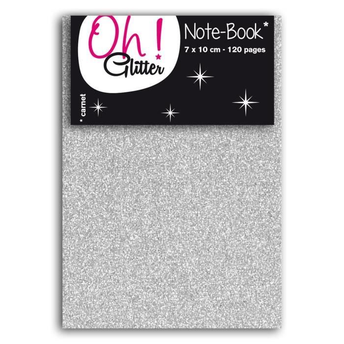Oh ! Glitter Carnet d'idée glitter à décorer - 7x10cm - argent