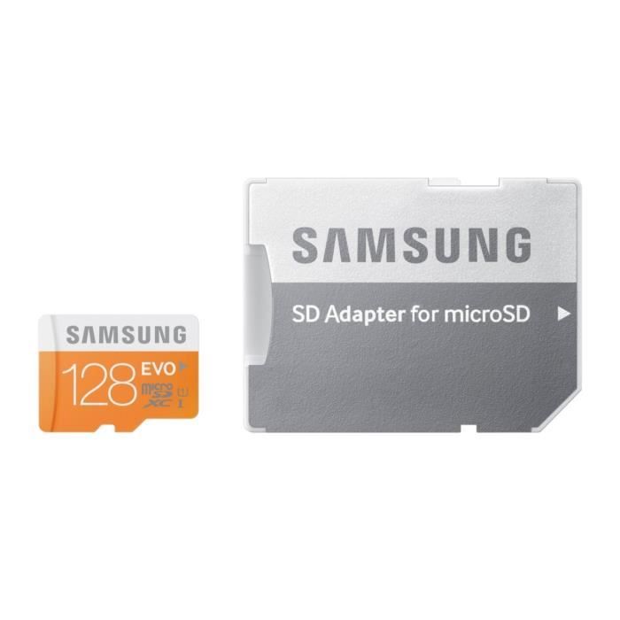 Samsung Carte mémoire M-SD 128G - Micro SD EVO avec adaptateur SD