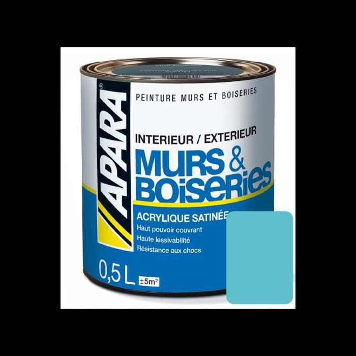 Laque Acrylique Satinée Pour Murs Et Boiseries 05 Litre Bleu