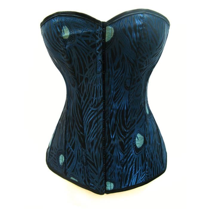 Corset noir à motif plume de pao... - Achat / Vente ...