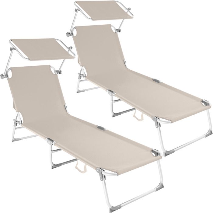 En Aluminium 190 Inclinable Jardin Tectake Transat Pliant Pare De Avec 2 Soleil Beige X Bain Cm xtQdCshr