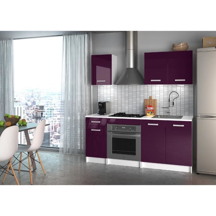 START Cuisine complète 1m80 - Aubergine haute brillance