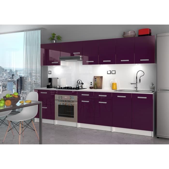 START Cuisine complète 2m80 - Aubergine haute brillance