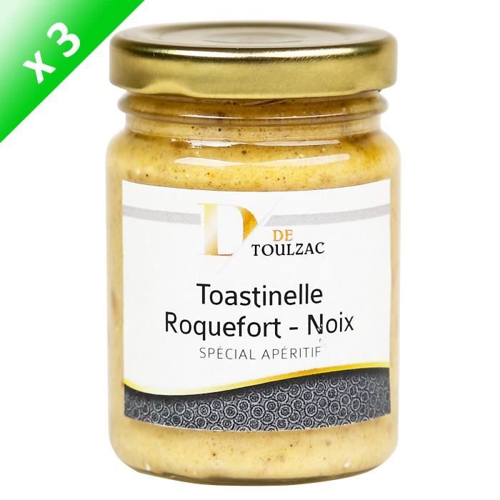 LOT DE 3 D de TOULZAC Toastinelle Roquefort Noix 80g