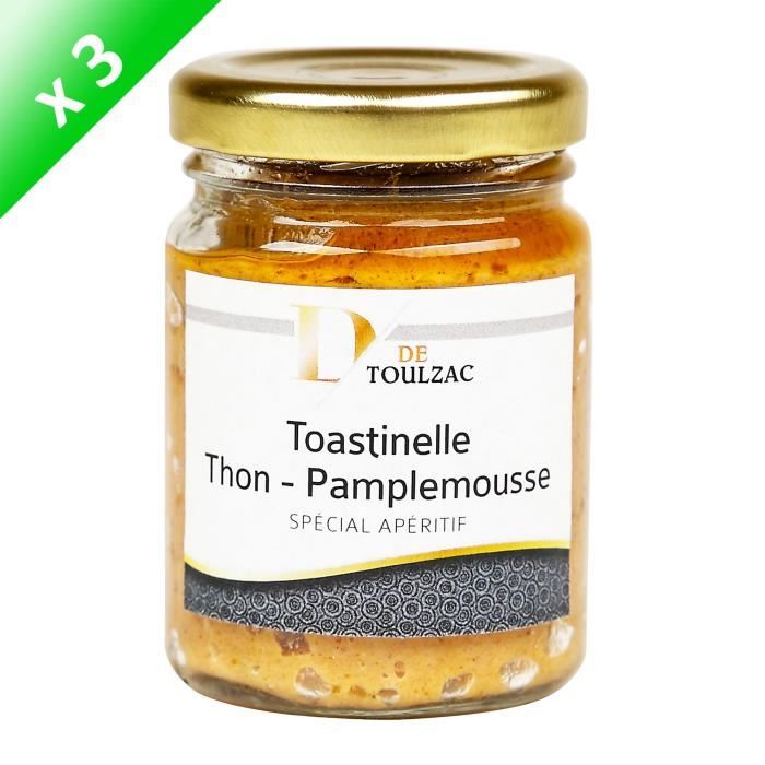 LOT DE 3 D de TOULZAC Toastinelle Thon Pamplemousse 80g