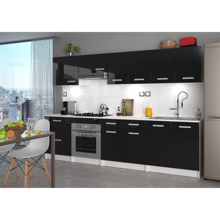 START Cuisine complète 2m80 - Noir haute brillance