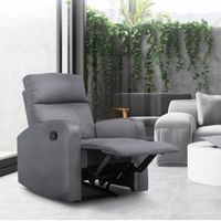 FAUTEUIL Fauteuil relax inclinable gris anthracite FAUTEUIL Fauteuil relax inclinable gris anthracite