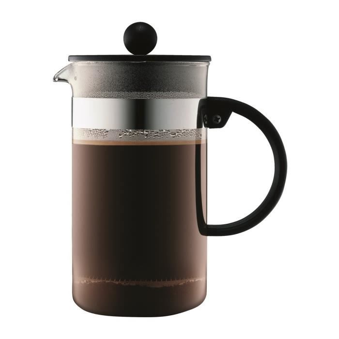 BODUM BISTRO Cafetière piston 8 tasses/1L noir