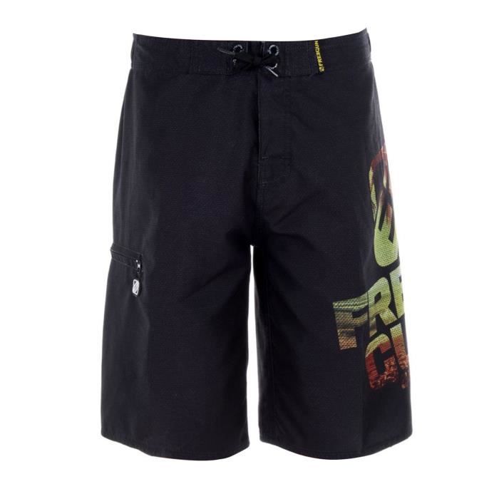 FREEGUN - Boardshort Long Noir pour Garçon