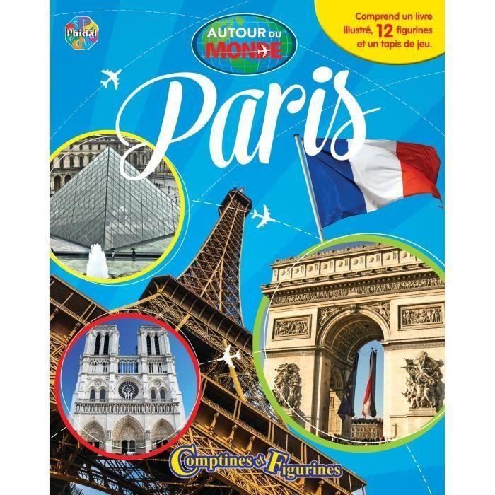 PARIS 12 figurines et un tapis de jeu - Livre cartonné de 10 pages - Editions Phidal