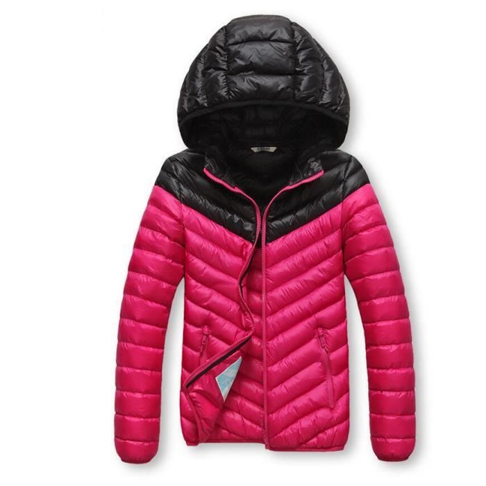 Doudoune D'épissage Couples D'hiver Capuche orange noir R À Rouge jaune r1rqxCw