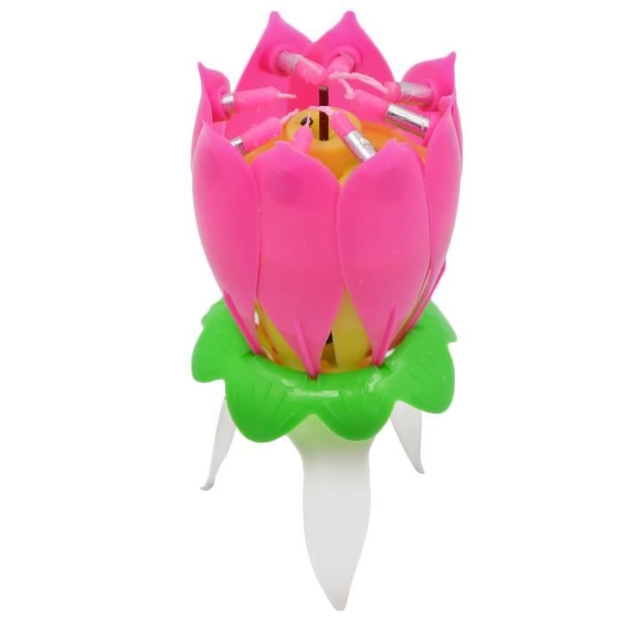 Articles De Fête Bougie Danniversaire Magique Fleur Lotus