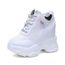 Lacets Compensées Wedge Fitness Cuir Chaussures Run Heel Baskets Femme Blanc Courses Athlétique Sport Basses AjL34R5