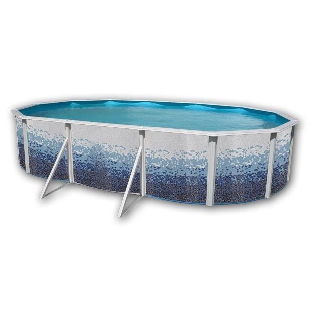 TRENCADIS Piscine en acier ovale 640x366x120