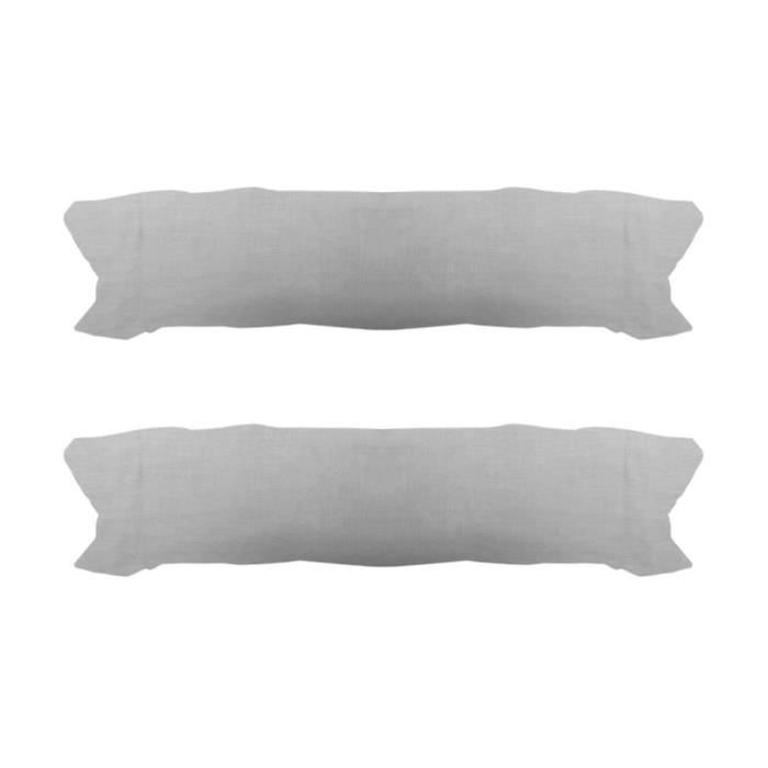 TODAY Lot de 2 taies de traversin 45x185cm Zinc
