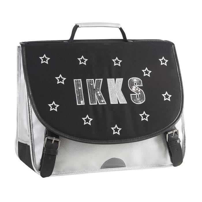 IKKS Cartable - 2 Compartiments - Primaire - 38 cm - Black - Enfant fille