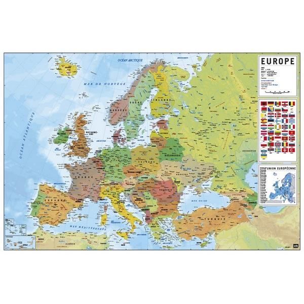 Achat Carte Europe Codes Postaux plastifiée ou encadrée ...