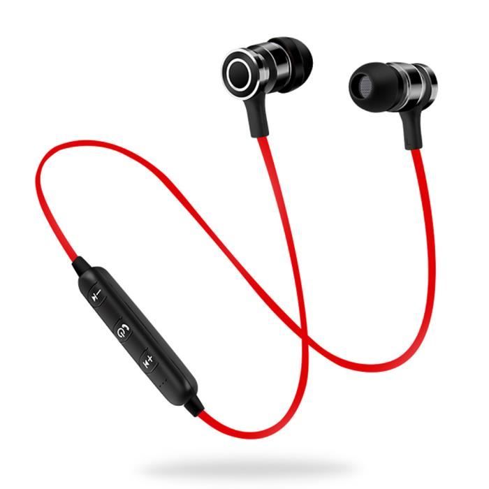 Casque Bluetooth Rouge Et Noir Achat Vente Pas Cher